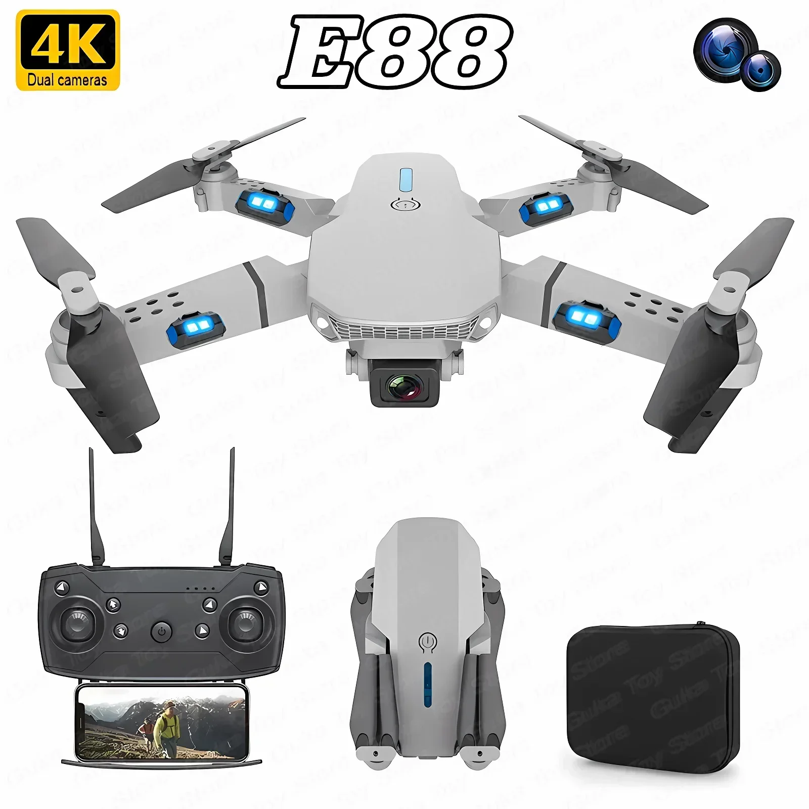 Drone Camera 4K - E88 Pro WIFI FPV الطائرة بدون