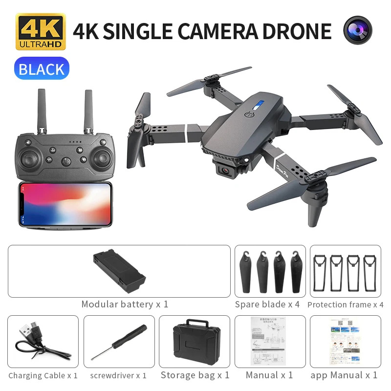 Drone Camera Wide Angle - طائرة بدون طيار E88 ProIntelligent قابلة