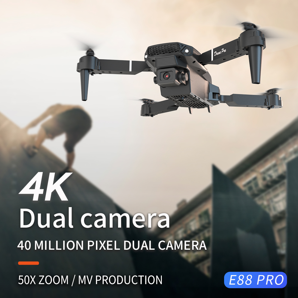 طائرة بدون طيار E88 احترافية ج - مراجعة Drone Camera Wide Angle وسعره