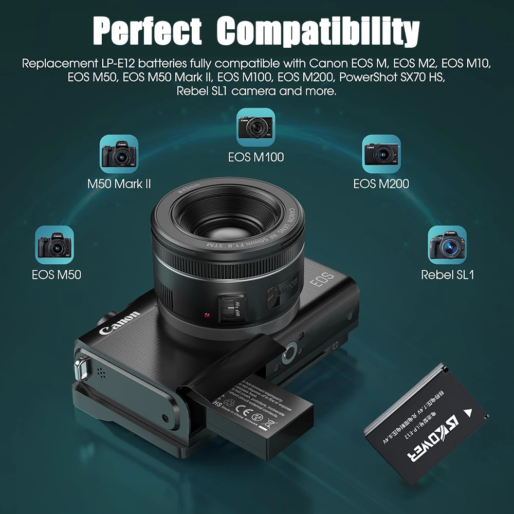 بطارية كاميرا LP-E12 جديدة لكا - مراجعة Canon Camera Eos M50 Mark Ii وسعره