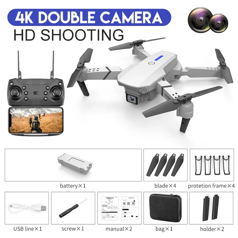 طائرة بدون طيار E88 ProIntelli - مراجعة Drone Camera Wide Angle وسعره